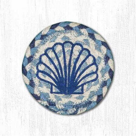 CAPITOL IMPORTING CO 5 in. Blue Scallop Individual Coaster Rug 31-IC525BS